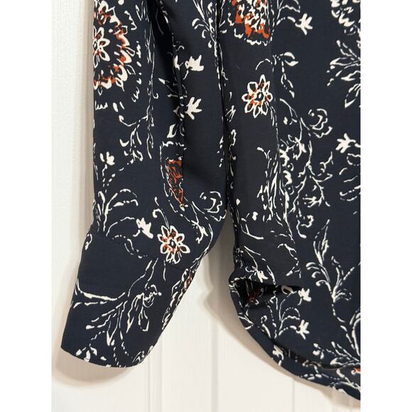 Ann Taylor Black Printed Blouse, Size M - Picture 4 of 6